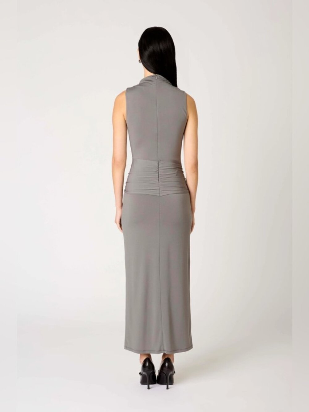 NWT NIA Victoria Soft Silhouette Maxi Dress Grey - Picture 3 of 10